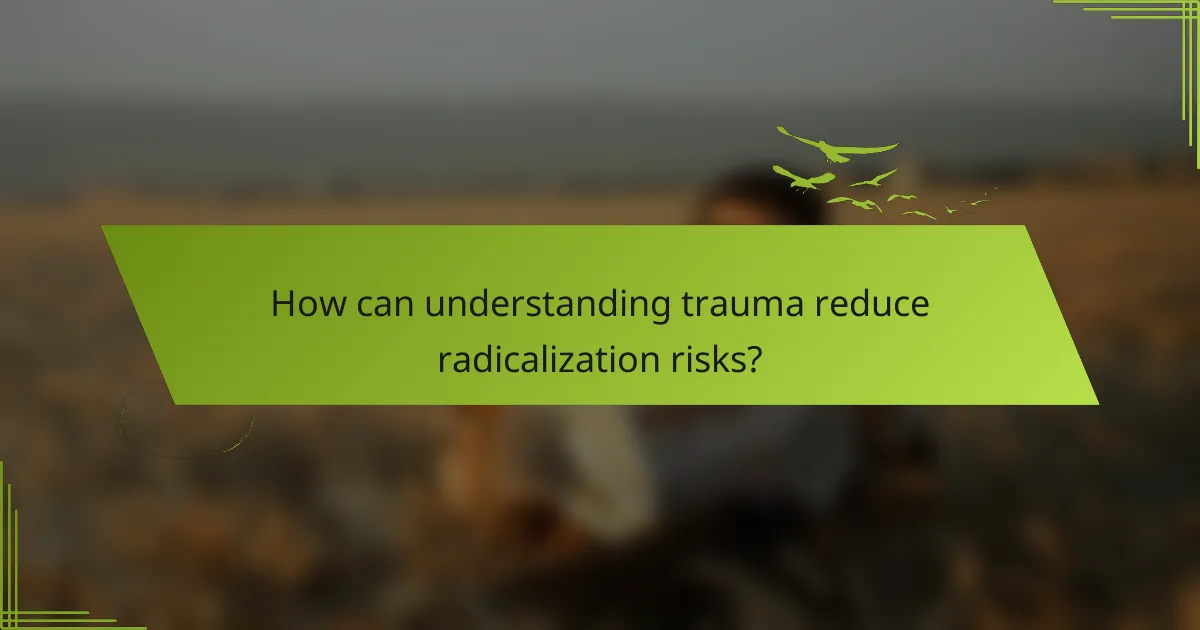 How can understanding trauma reduce radicalization risks?