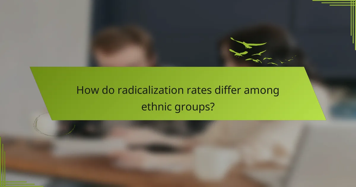 How do radicalization rates differ among ethnic groups?