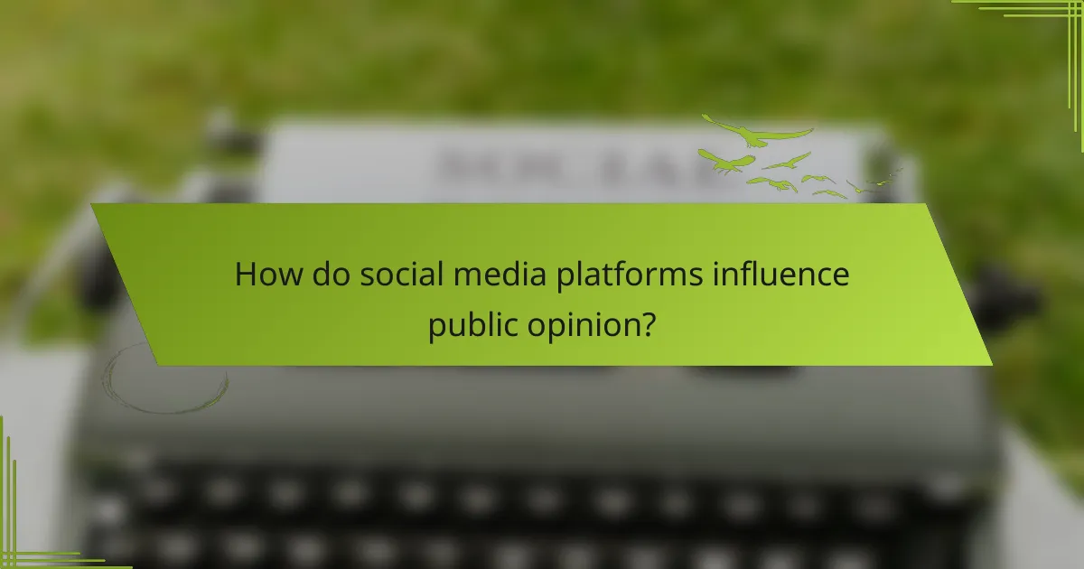 How do social media platforms influence public opinion?
