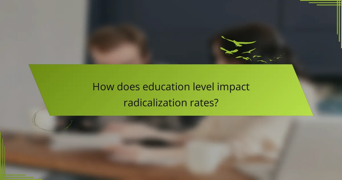 How does education level impact radicalization rates?