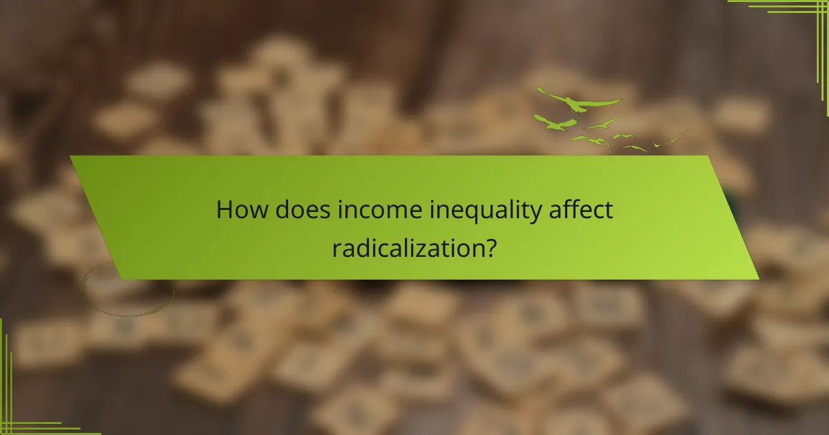 How does income inequality affect radicalization?