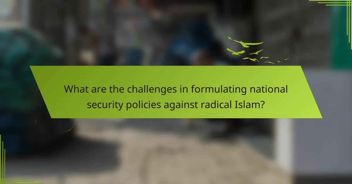 What are the challenges in formulating national security policies against radical Islam?