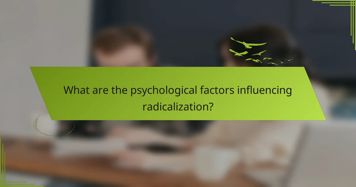 What are the psychological factors influencing radicalization?