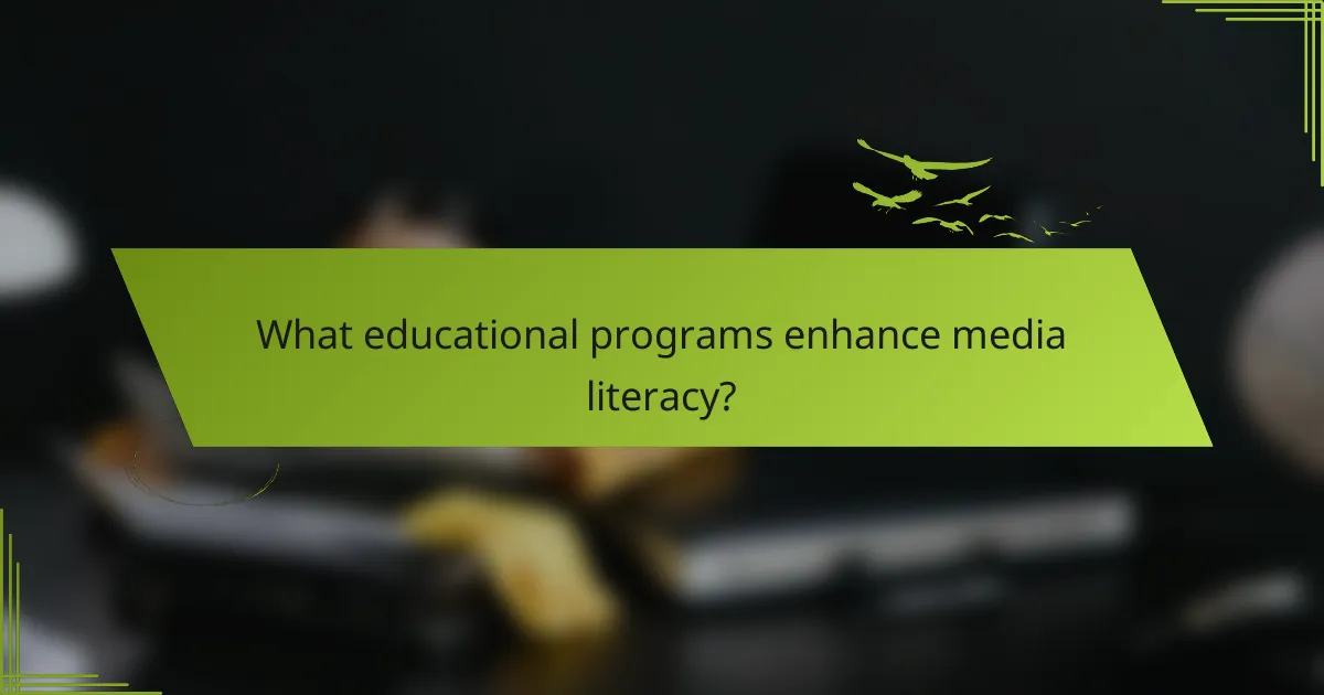 What educational programs enhance media literacy?