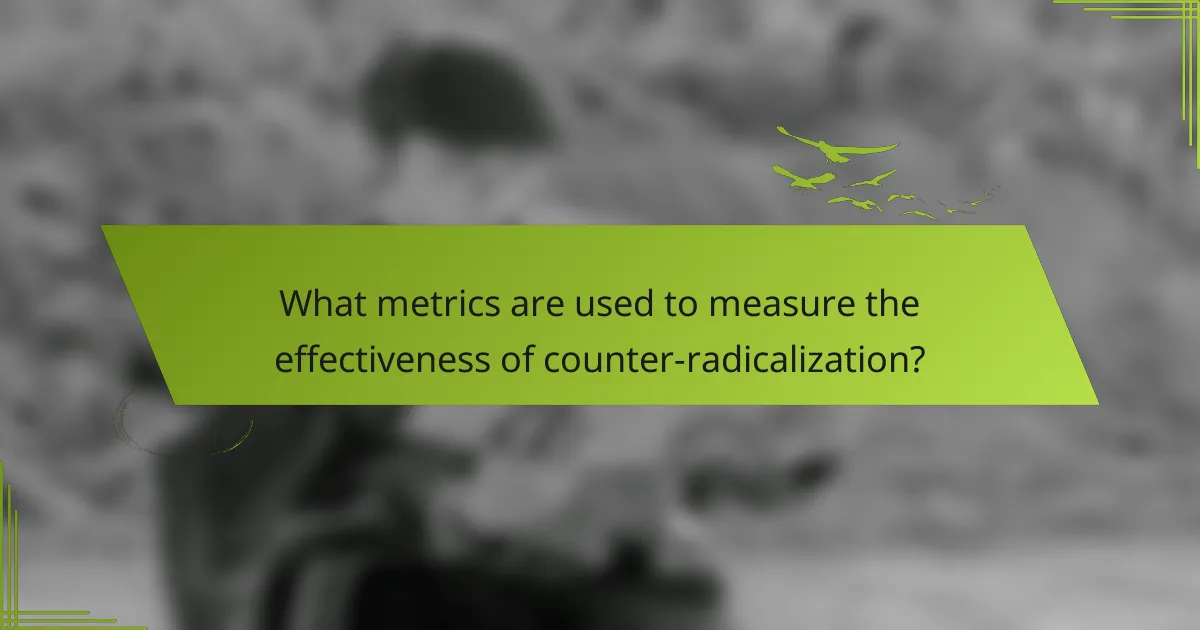 What metrics are used to measure the effectiveness of counter-radicalization?