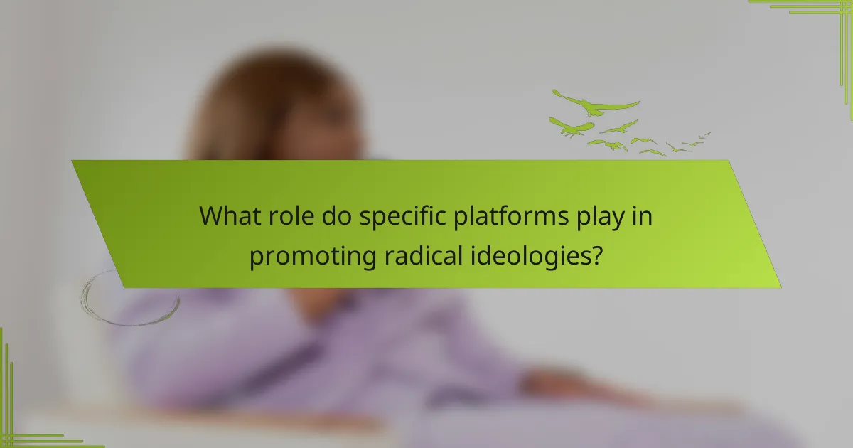 What role do specific platforms play in promoting radical ideologies?