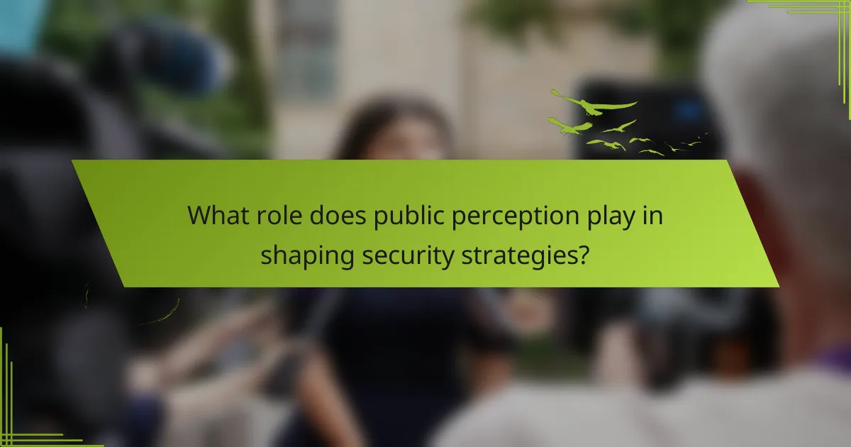 What role does public perception play in shaping security strategies?
