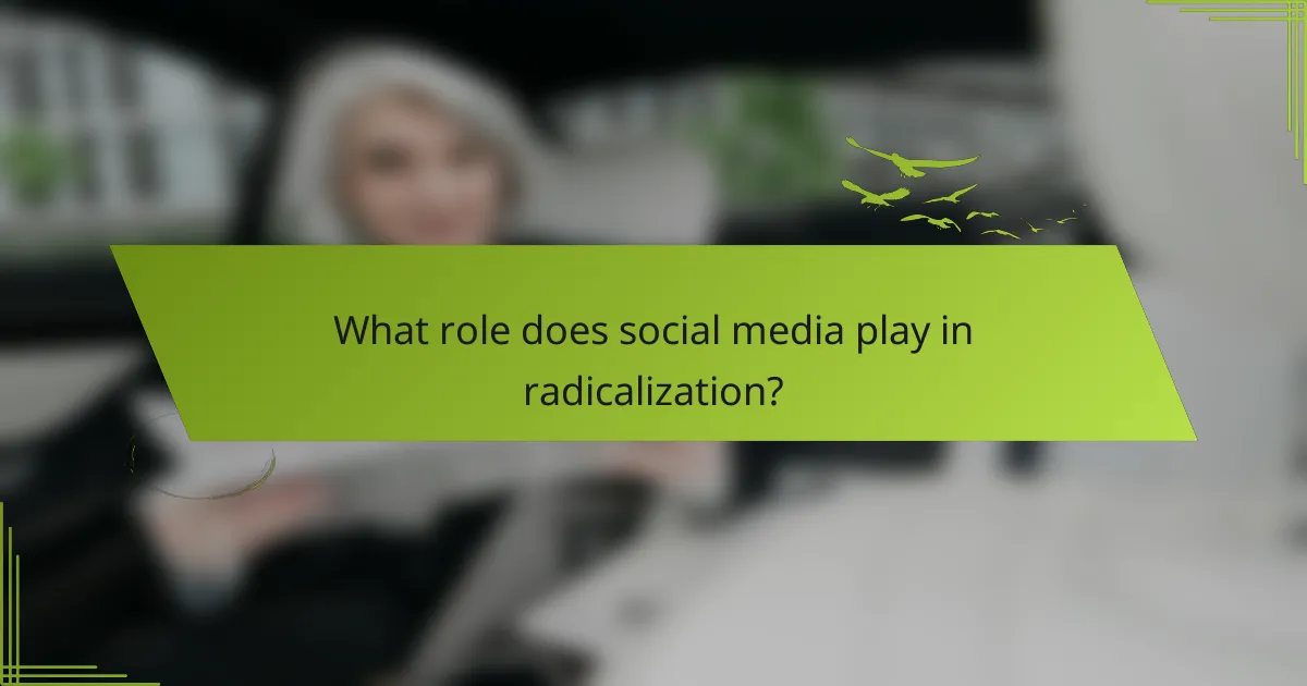 What role does social media play in radicalization?